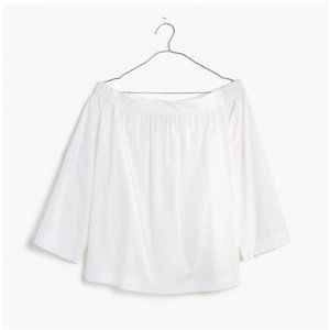 NWT Madewell Clean Off-the-Shoulder Top in White stripes, sz XXS
